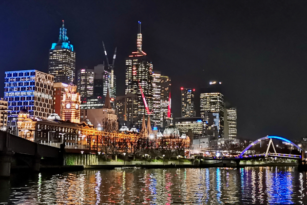 Melbourne City Night View